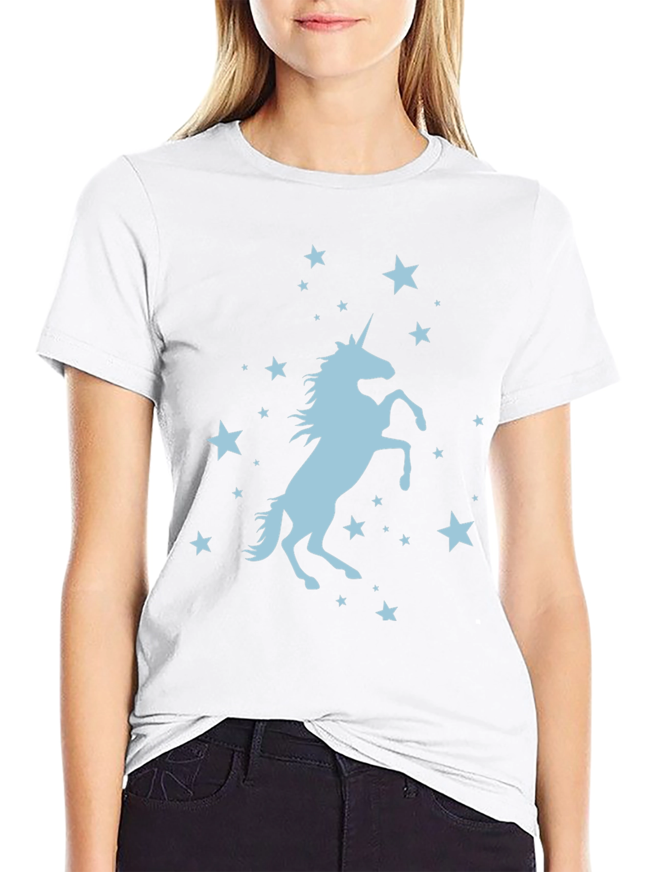 Unicorn Star Graphic Black T-Shirt
