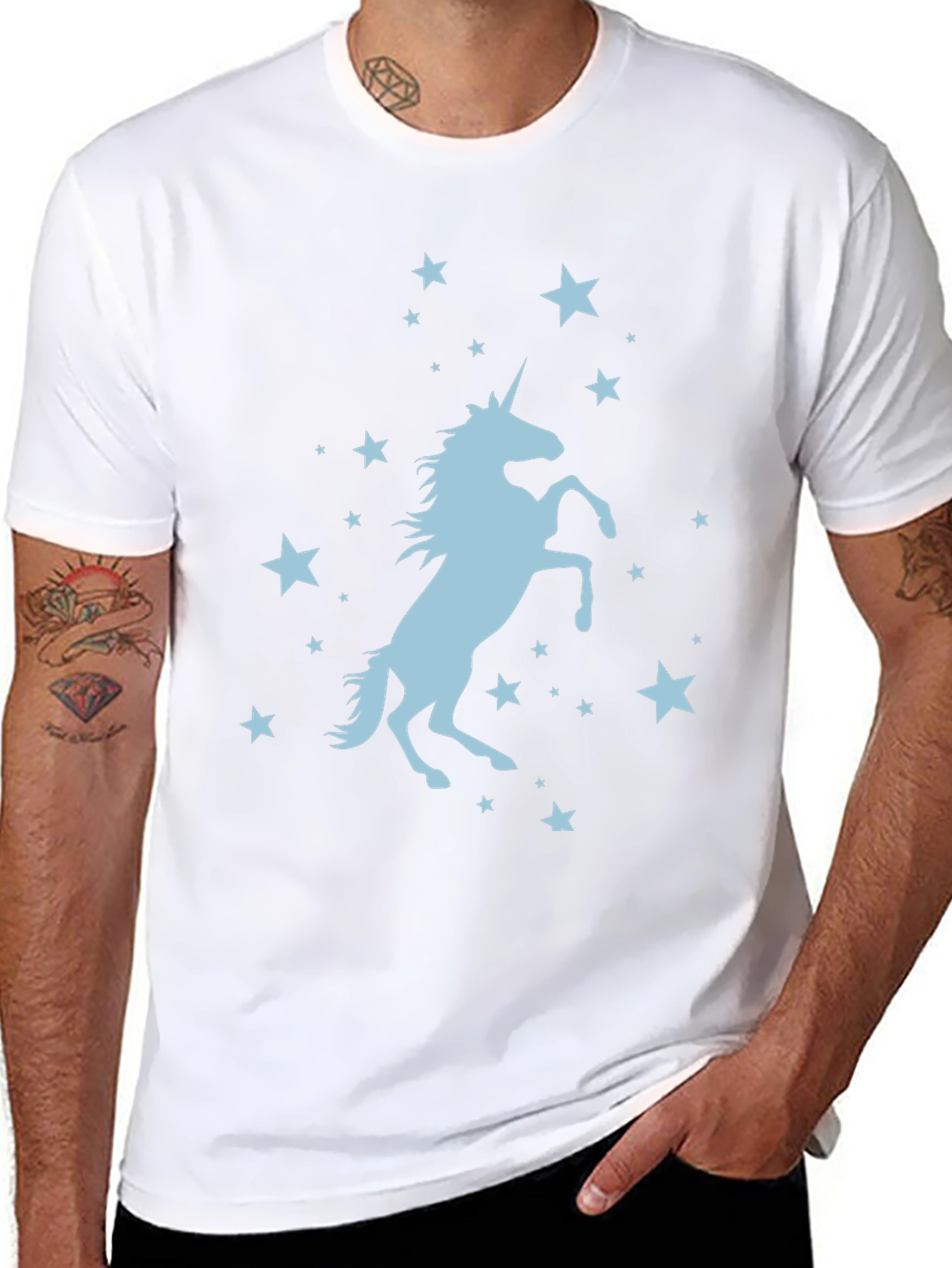 Unicorn Star Graphic Black T-Shirt