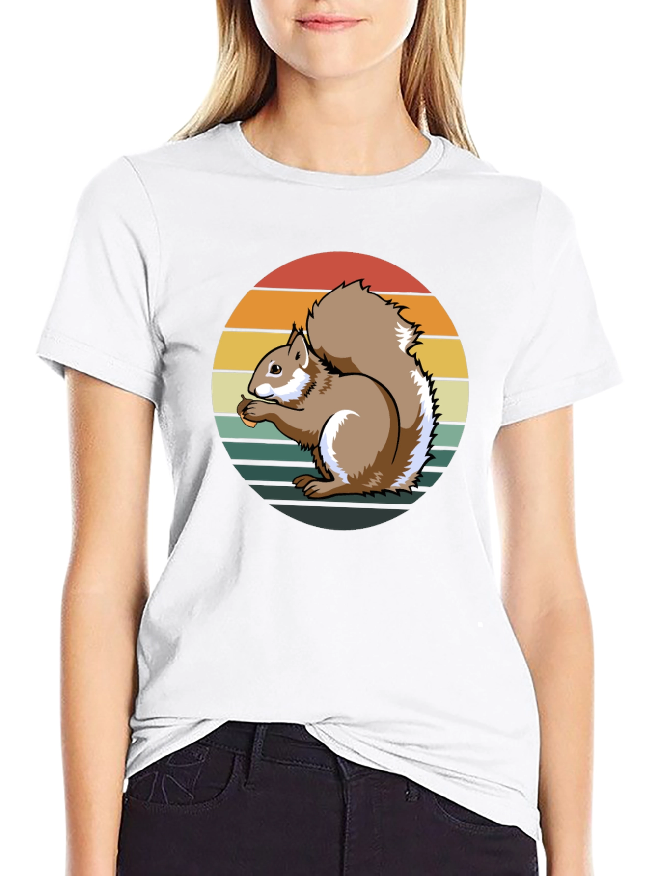 Squirrel Sunset Graphic Tee - Unique Nature Design