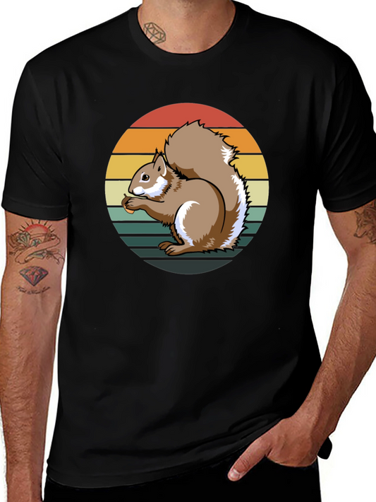 Squirrel Sunset Graphic Tee - Unique Nature Design