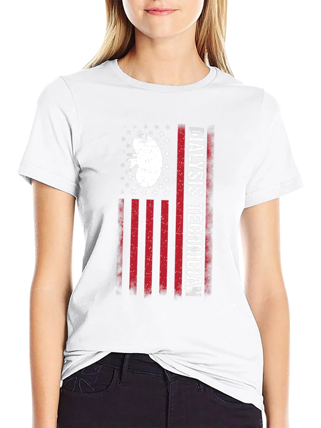 Dialysis Technician American Flag T-Shirt