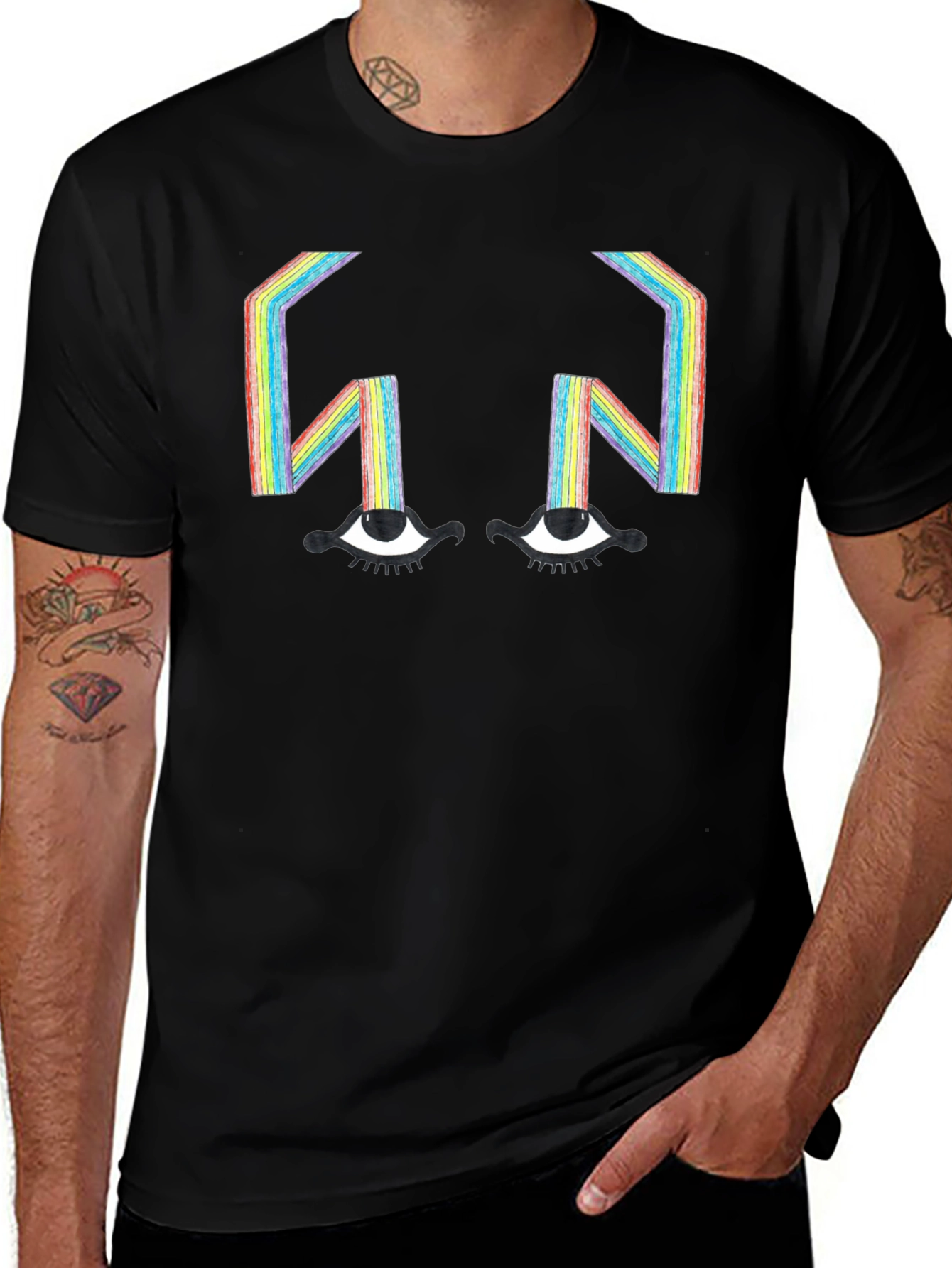 Rainbow Eyes T-Shirt - Unique Graphic Tee