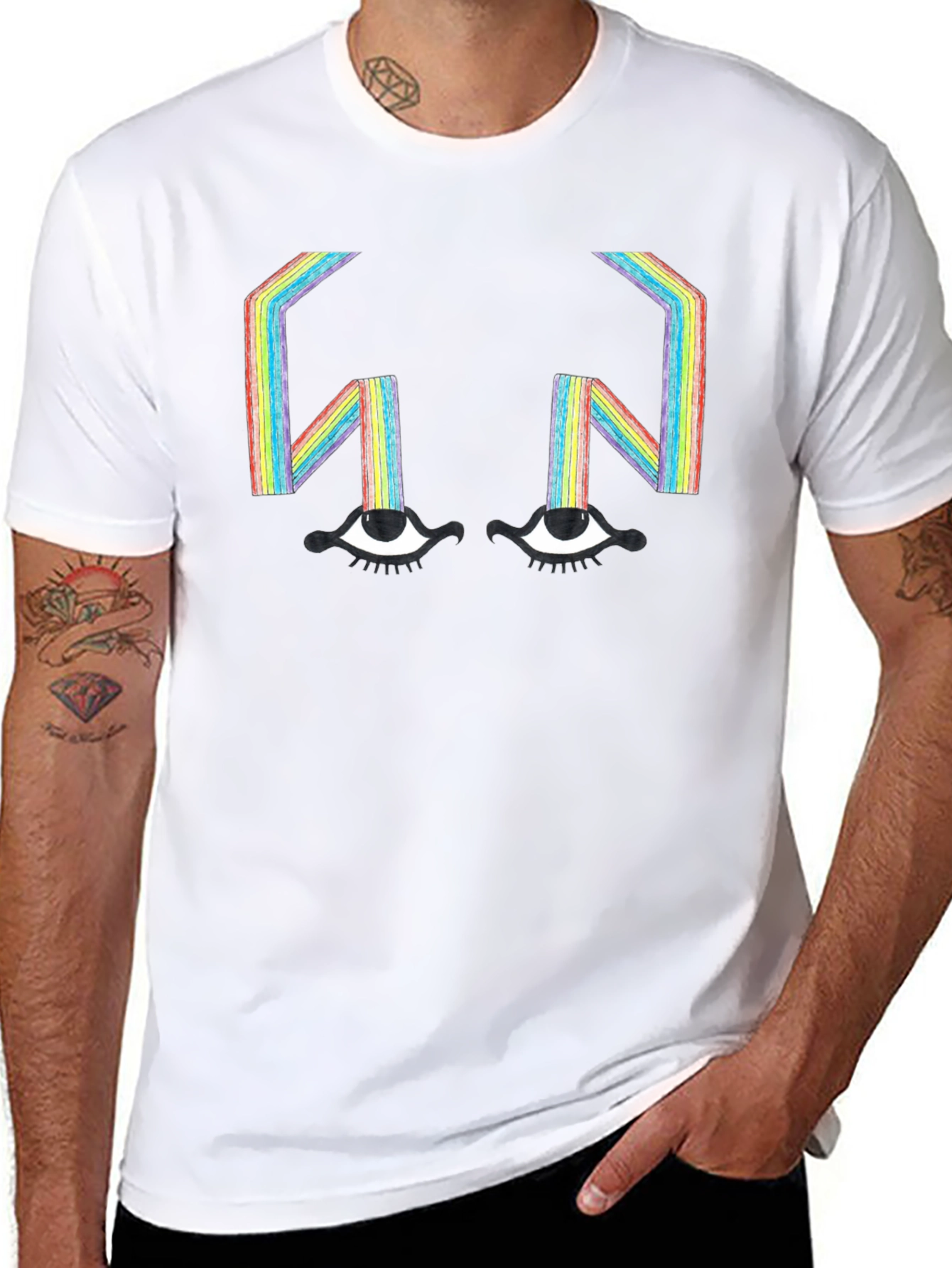 Rainbow Eyes T-Shirt - Unique Graphic Tee