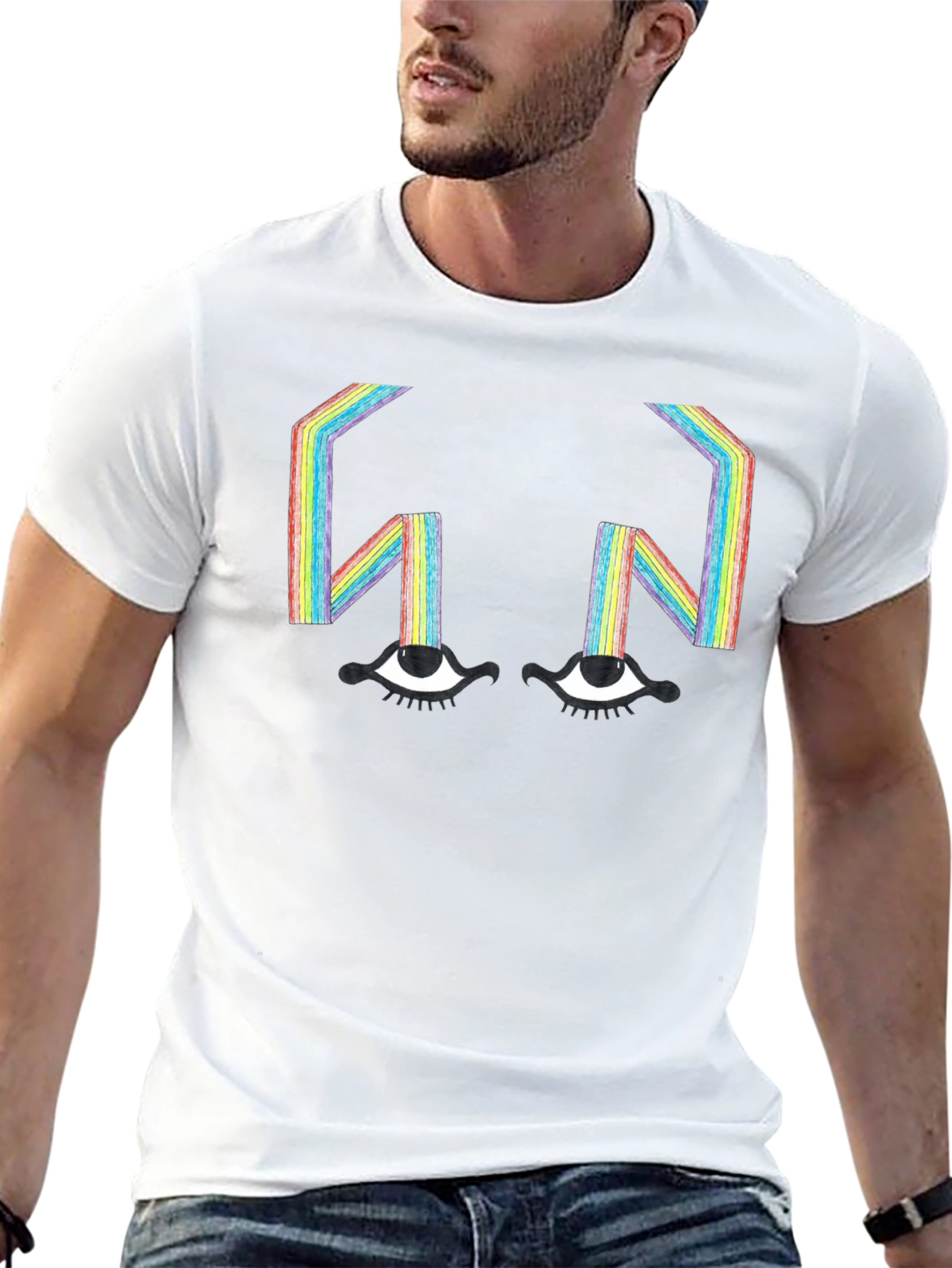 Rainbow Eyes T-Shirt - Unique Graphic Tee