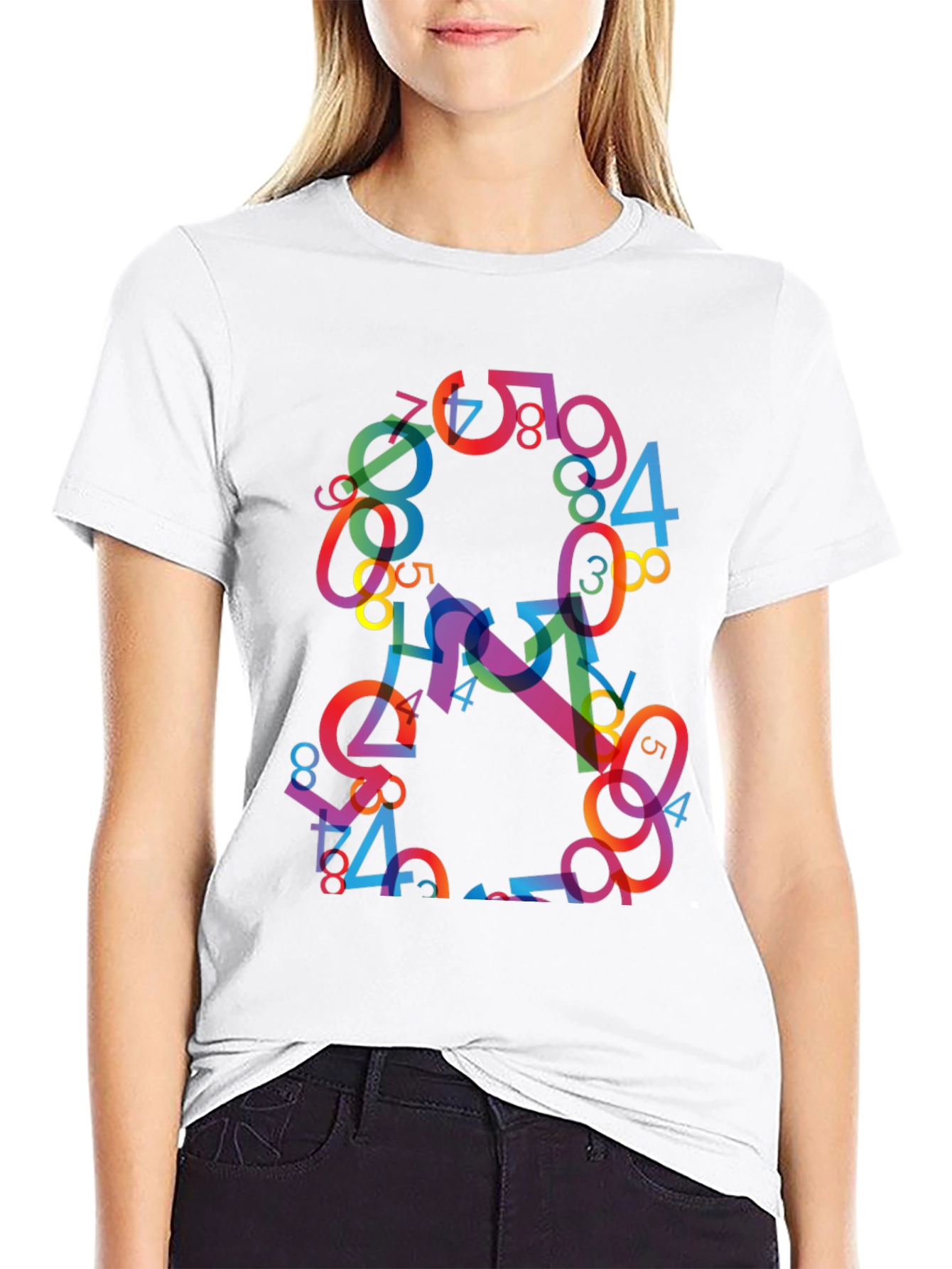 Abstract Number Graphic T-Shirt