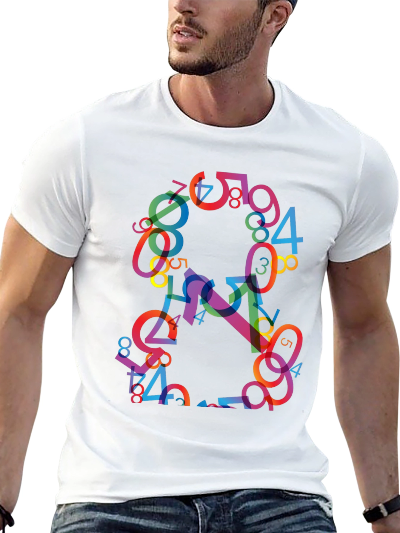 Abstract Number Graphic T-Shirt