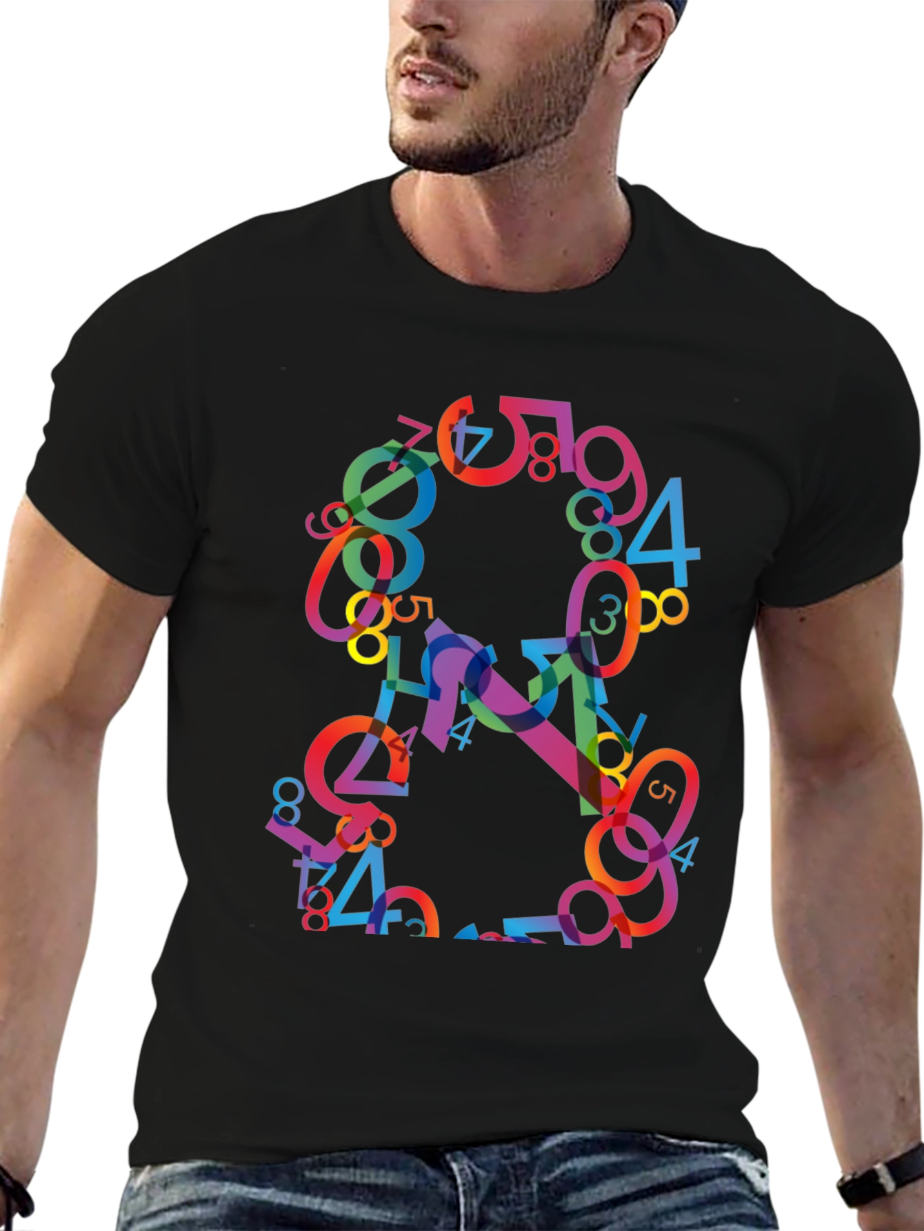 Abstract Number Graphic T-Shirt