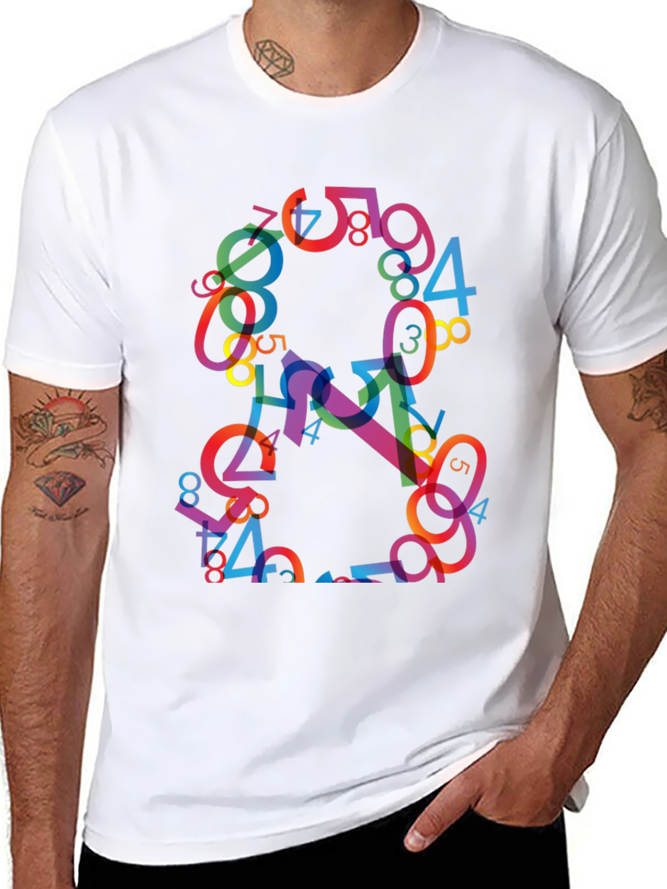 Abstract Number Graphic T-Shirt