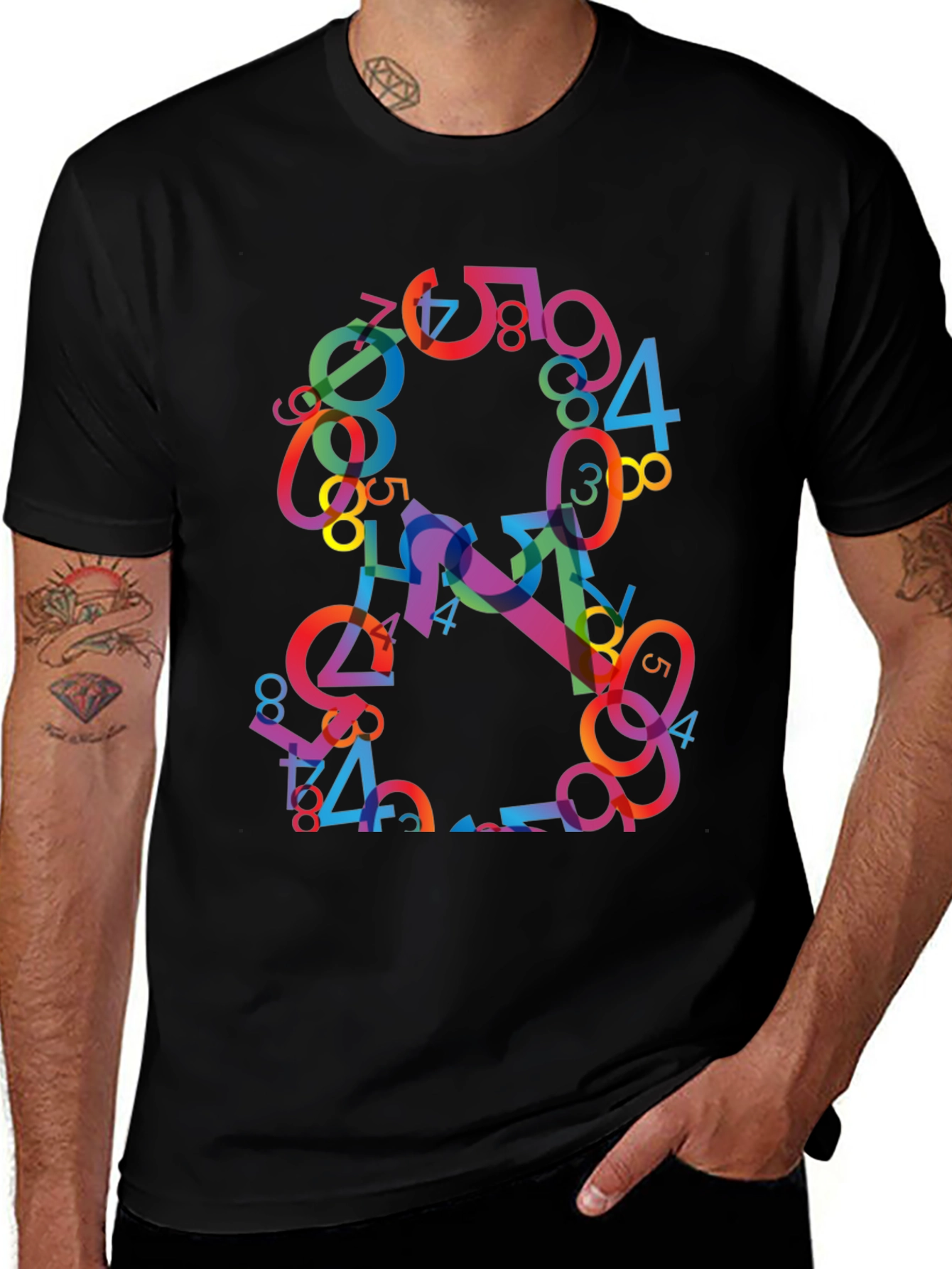 Abstract Number Graphic T-Shirt