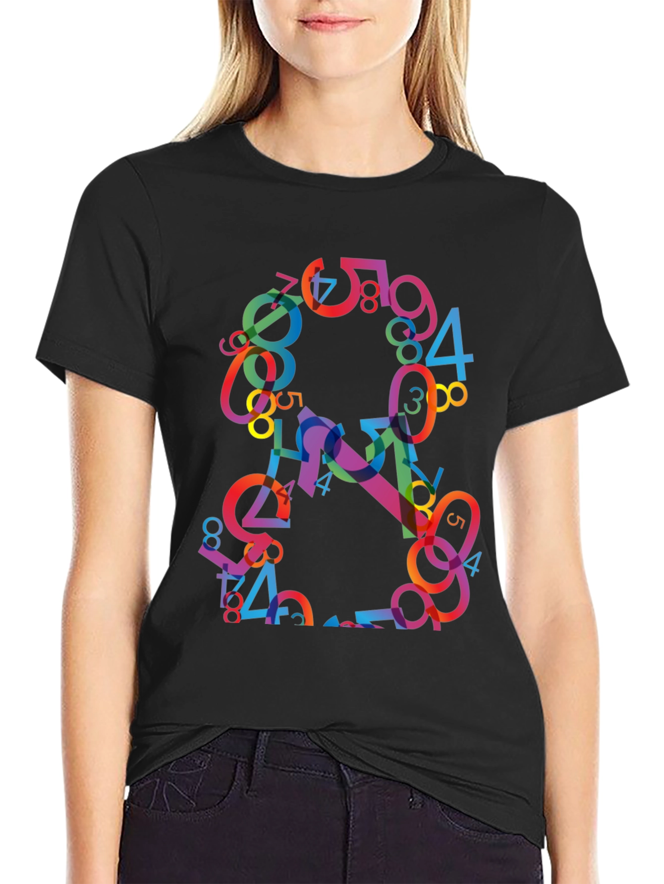 Abstract Number Graphic T-Shirt