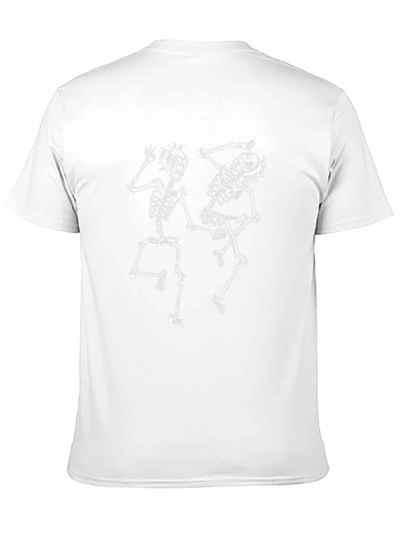 Dancing Skeleton Graphic Tee - Black Crew Neck T-Shirt