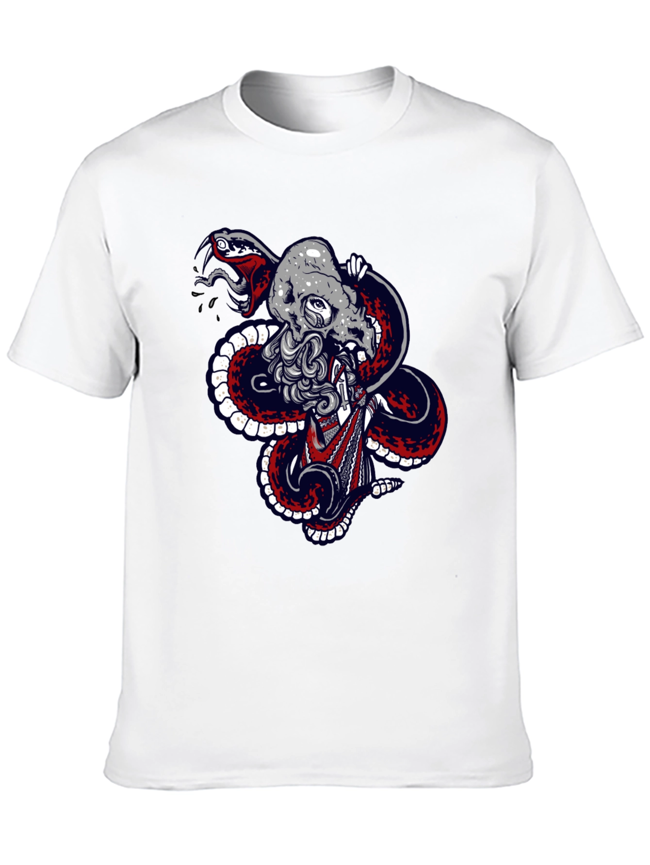 Skull & Snake Graphic Tee - Mens Black T-Shirt