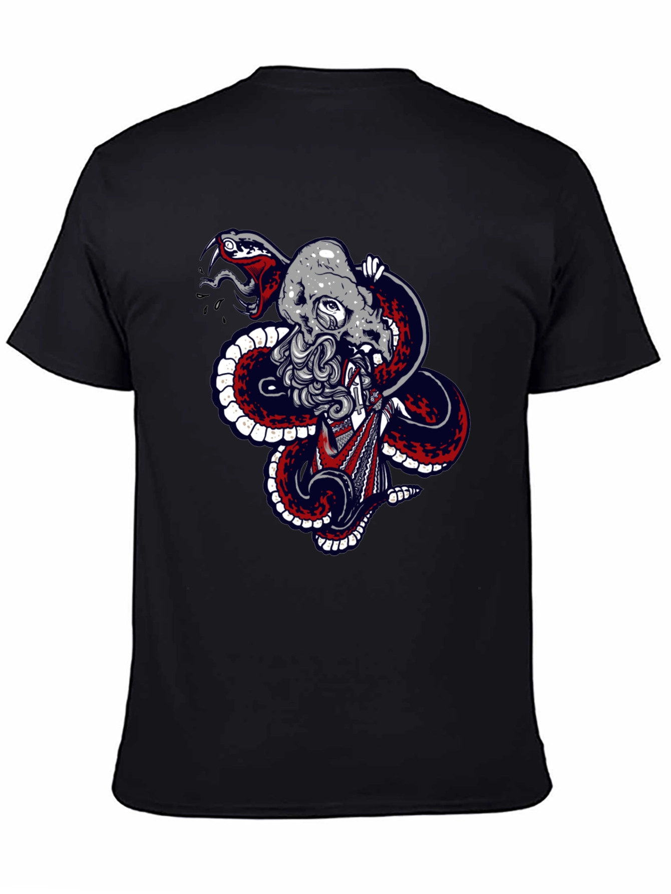 Skull & Snake Graphic Tee - Mens Black T-Shirt