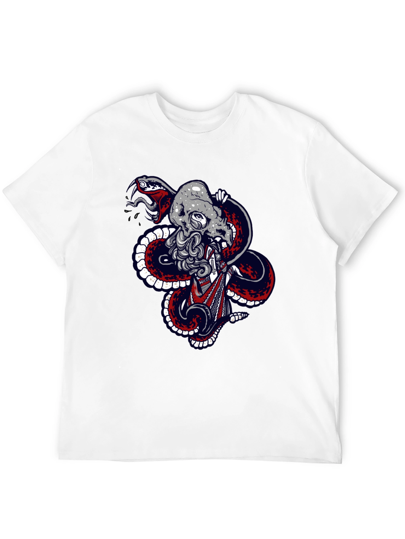 Skull & Snake Graphic Tee - Mens Black T-Shirt