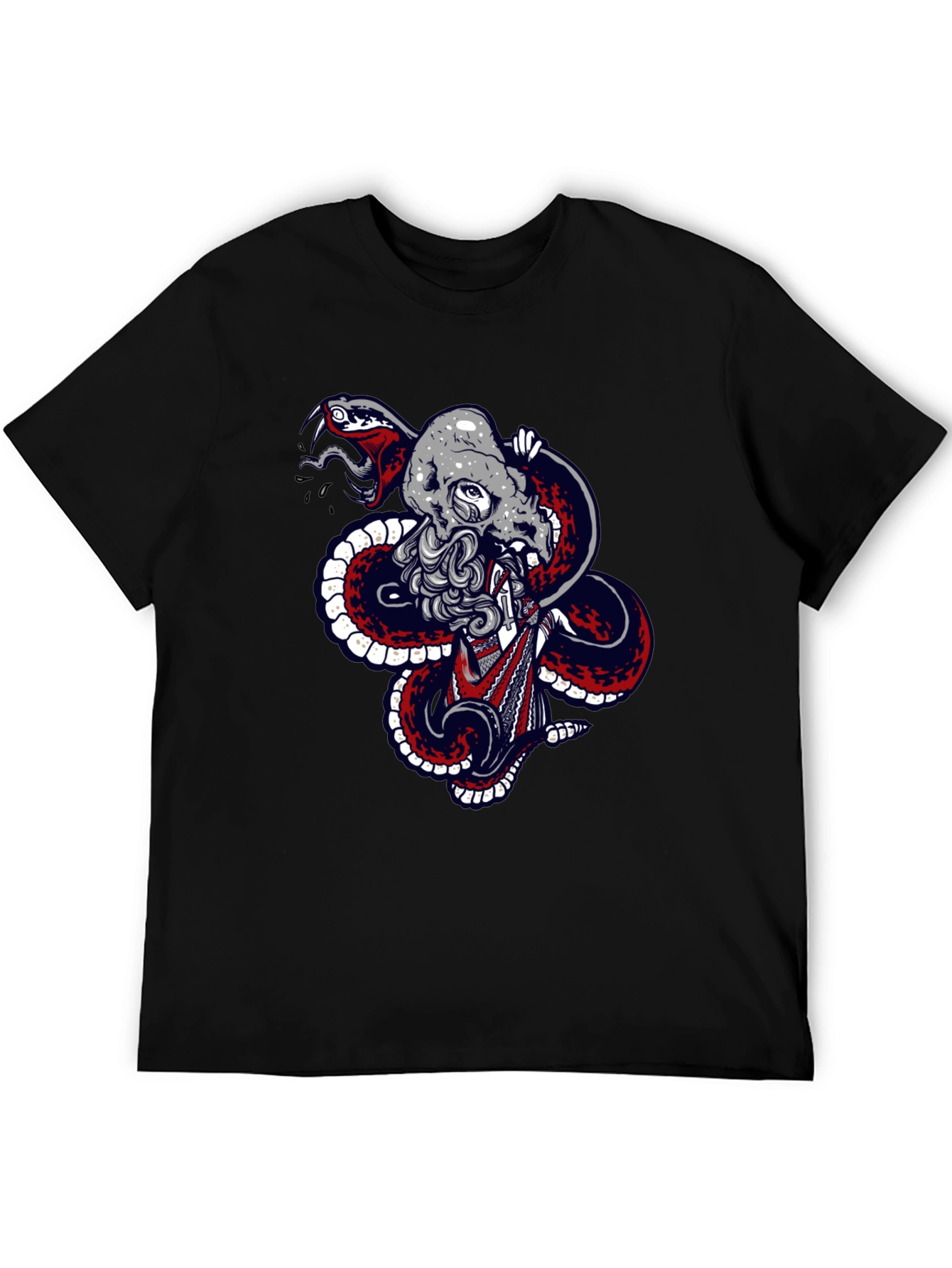 Skull & Snake Graphic Tee - Mens Black T-Shirt