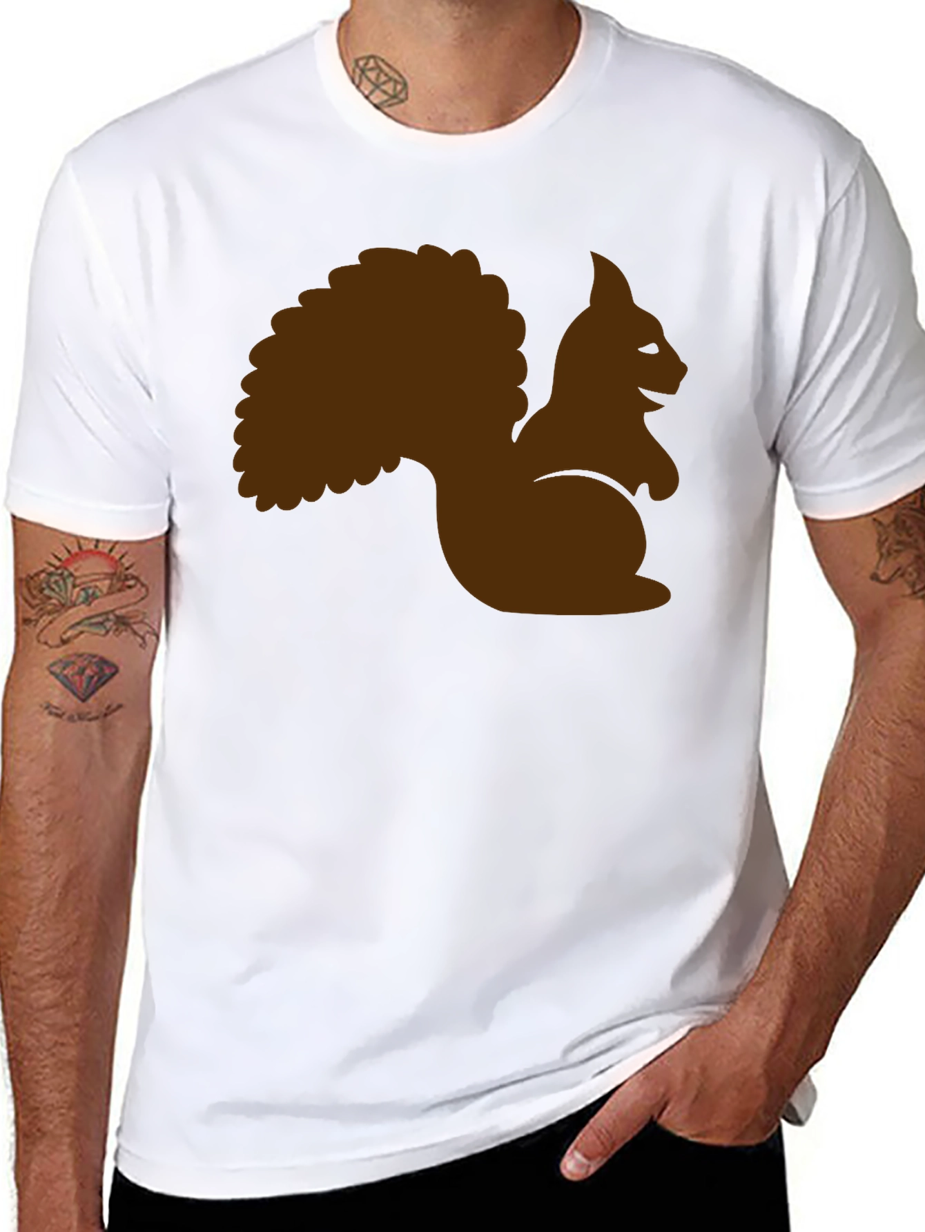 Squirrel Graphic Tee - Black Cotton T-Shirt