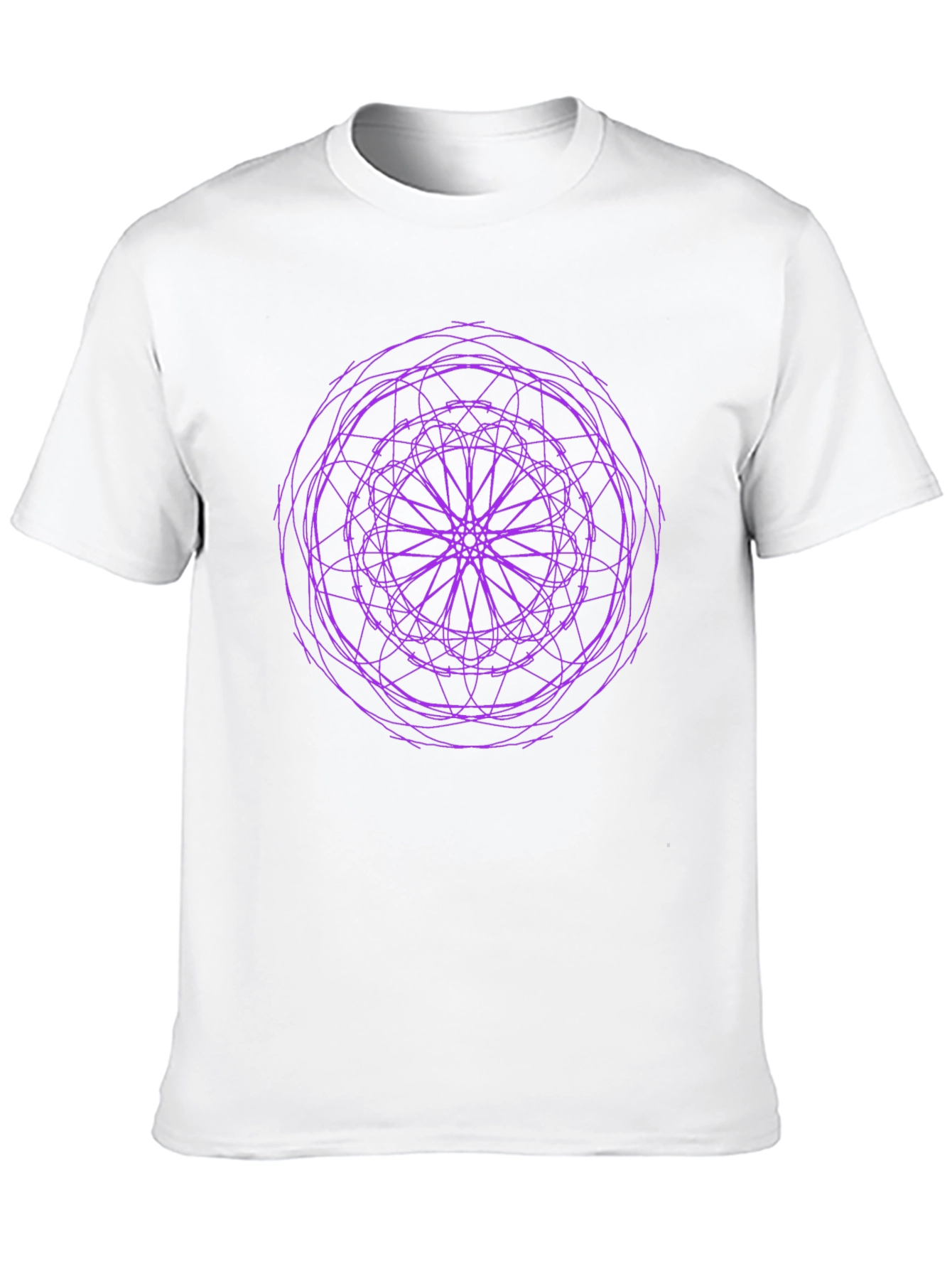 Abstract Purple Graphic Print Black T-Shirt