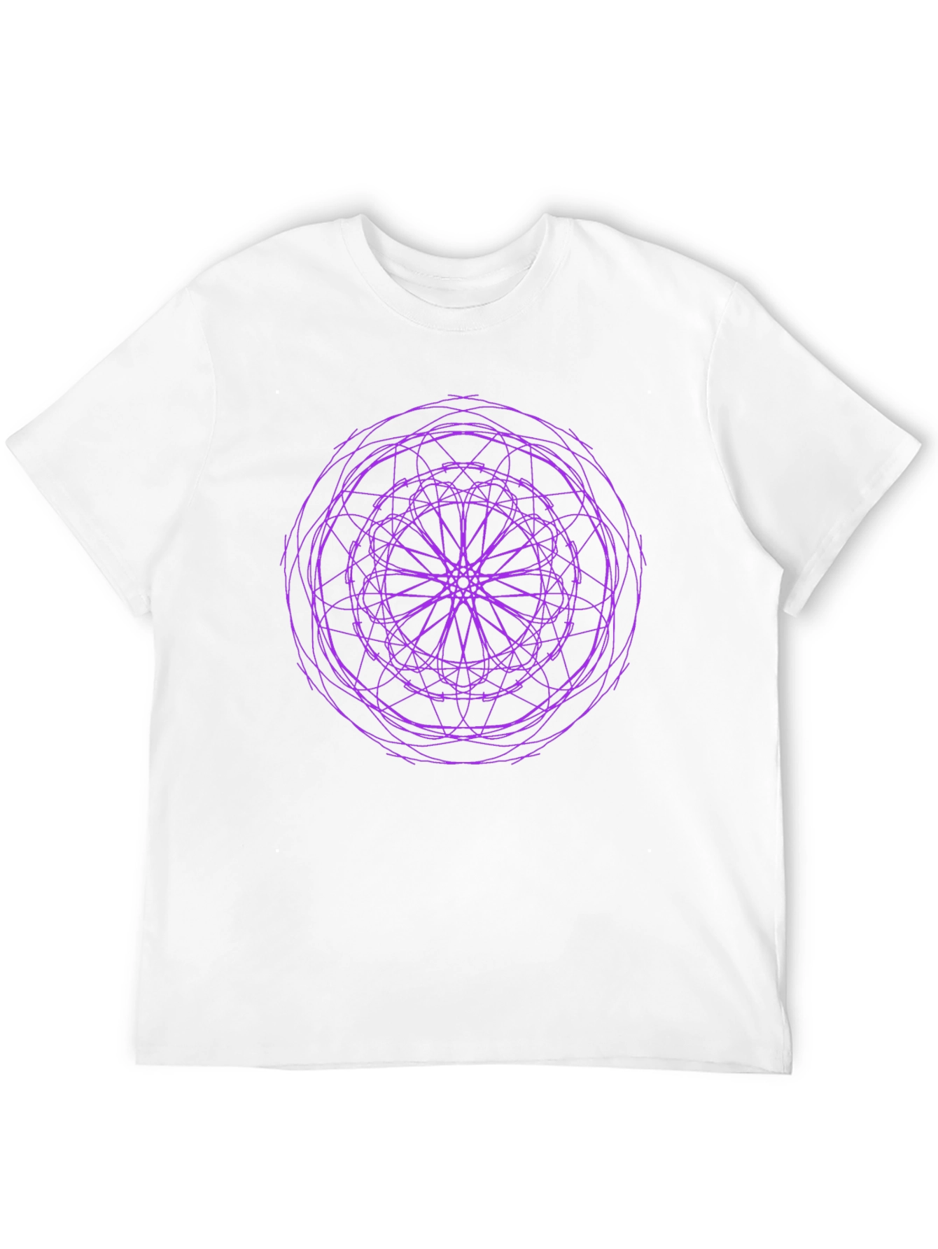 Abstract Purple Graphic Print Black T-Shirt