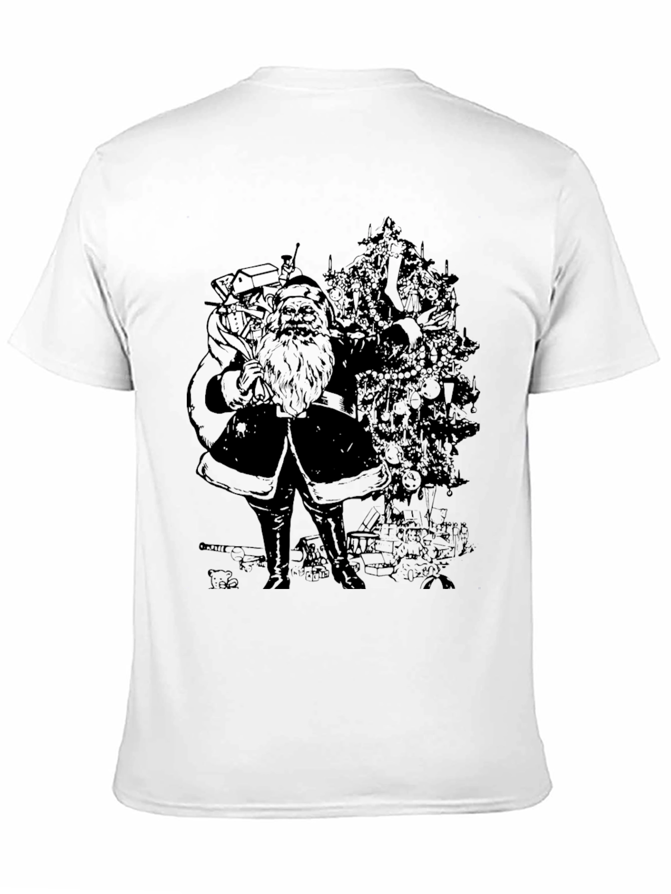 Santas Christmas Tree T-Shirt - Black
