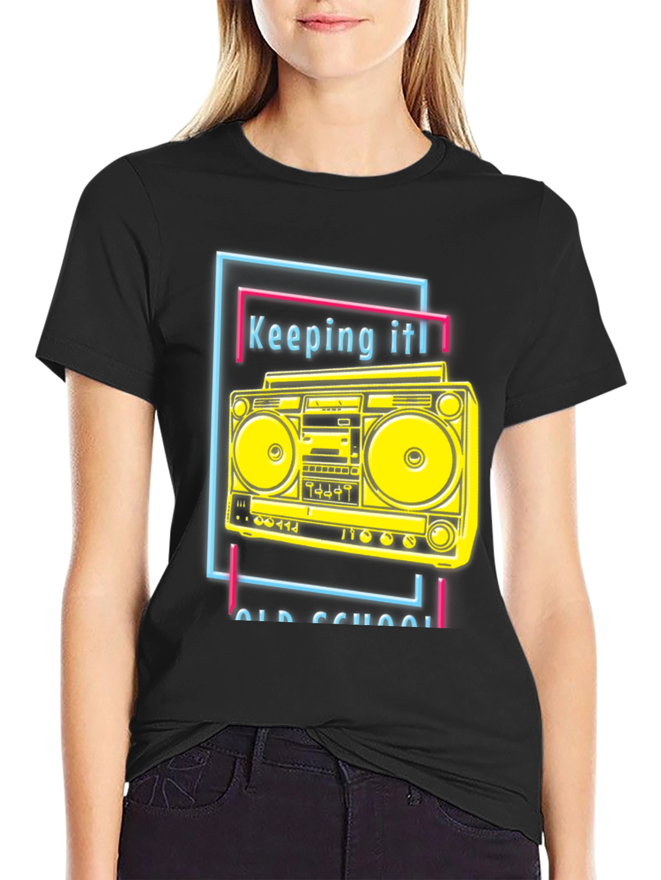 Retro Boombox Graphic Tee - Keeping It Old School
