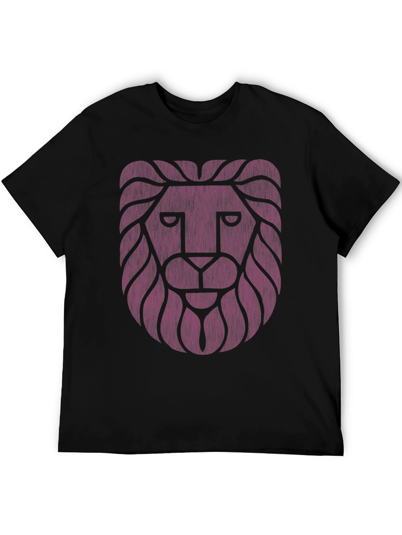 Lion Head Graphic T-Shirt - Stylish Black Tee