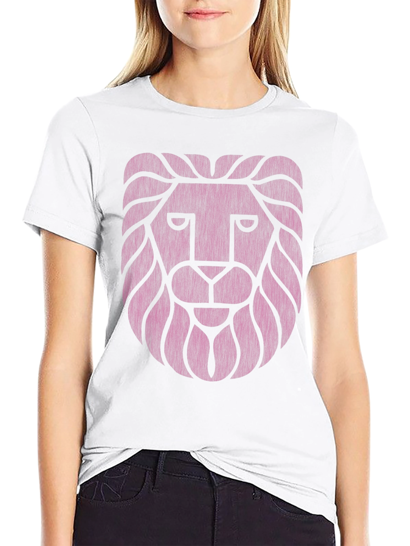 Lion Head Graphic T-Shirt - Stylish Black Tee