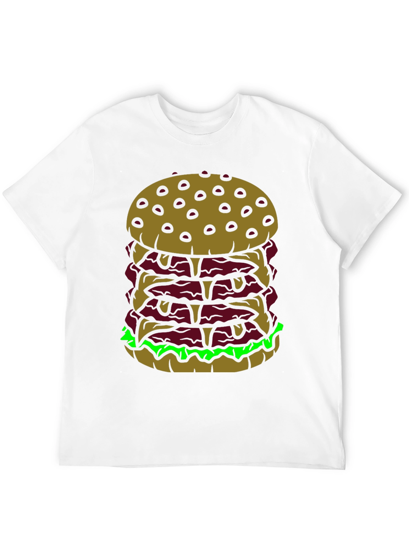 Burger Stack Graphic Tee - Funny Food Shirt