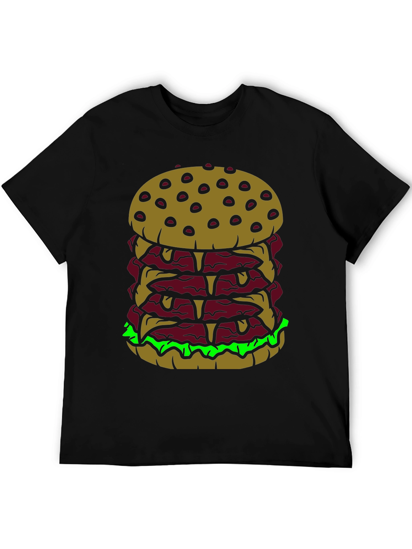 Burger Stack Graphic Tee - Funny Food Shirt