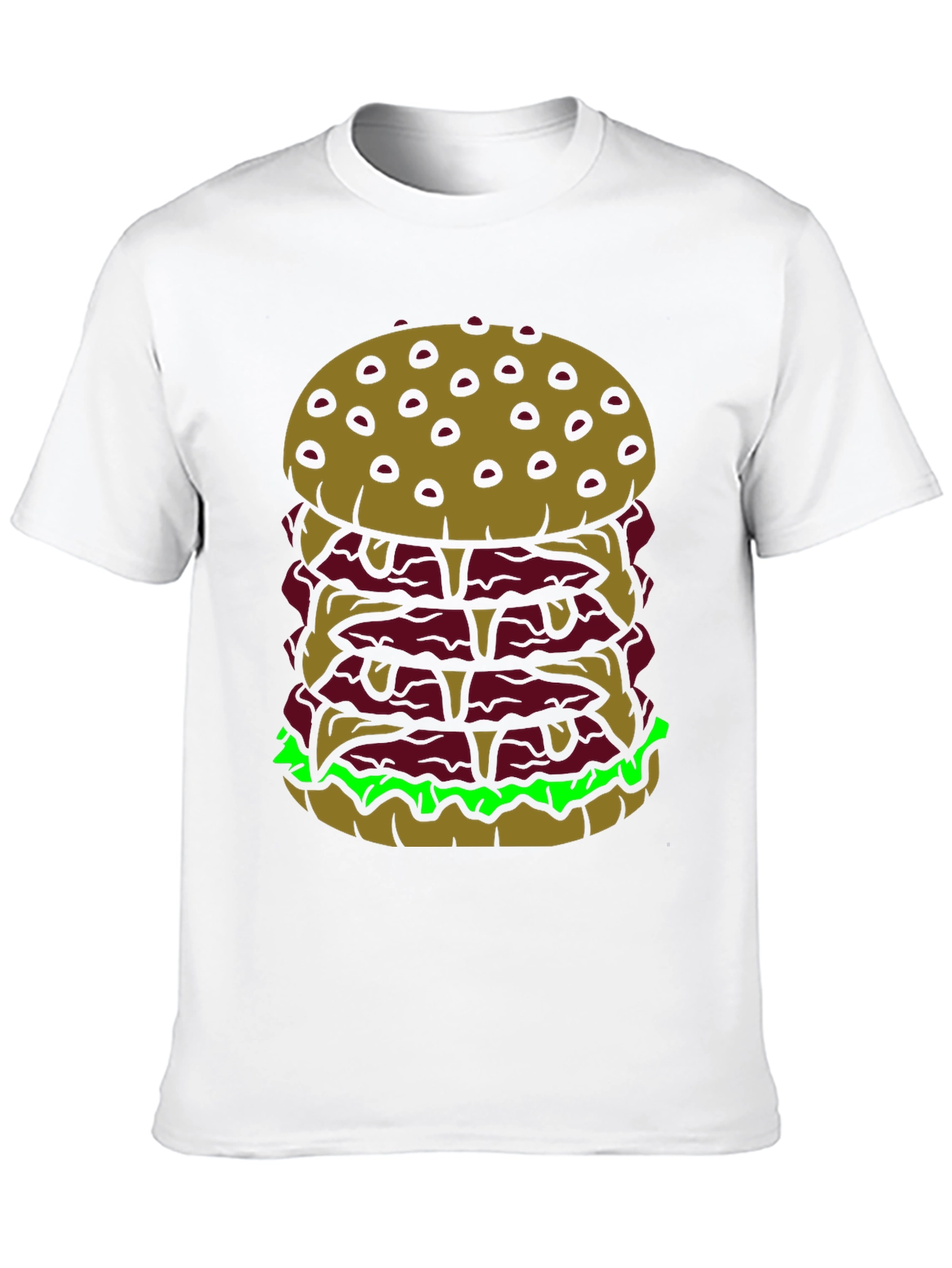 Burger Stack Graphic Tee - Funny Food Shirt