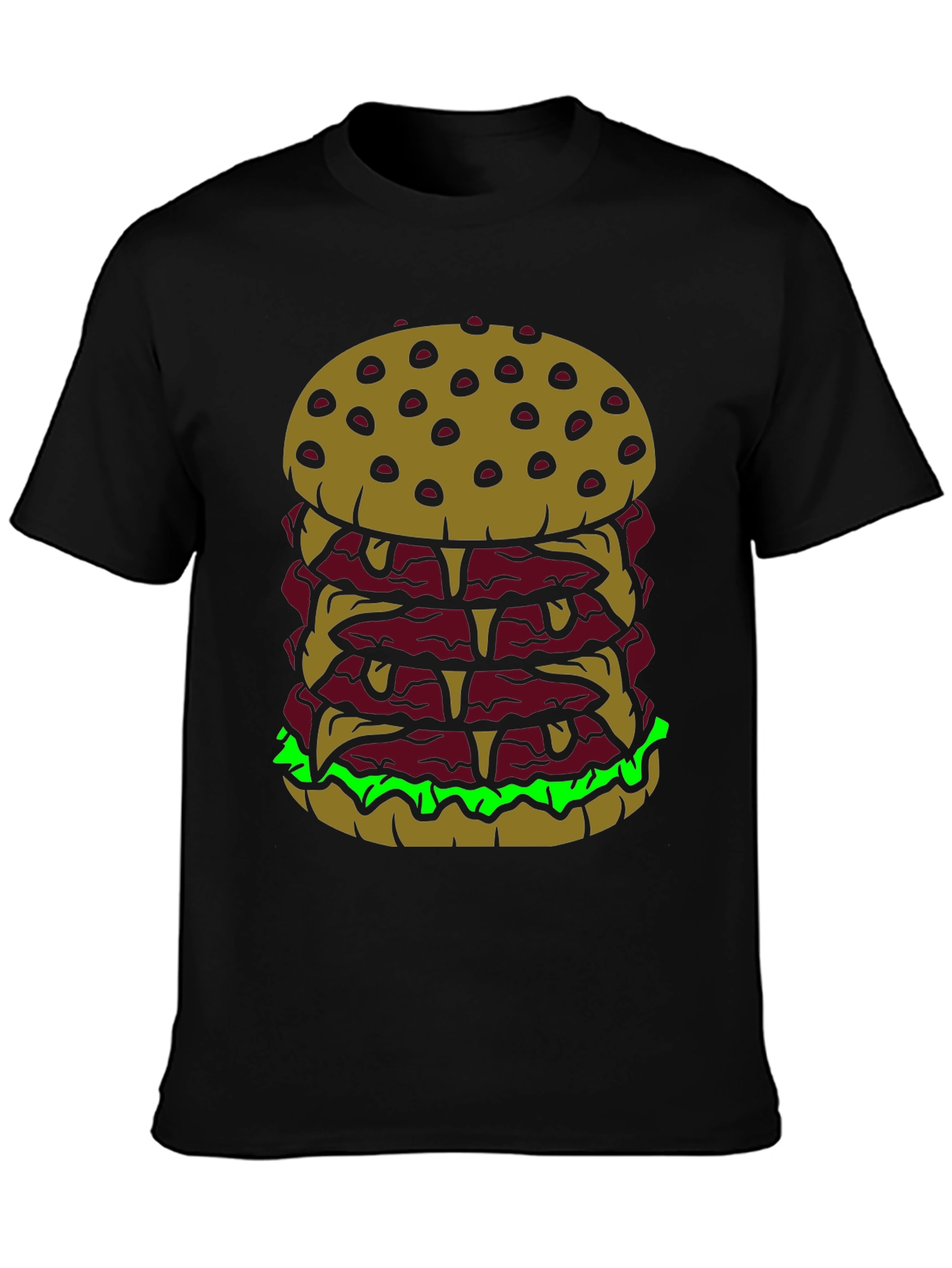 Burger Stack Graphic Tee - Funny Food Shirt