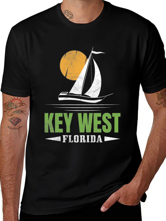 Key West Florida Sailboat Graphic T-Shirt