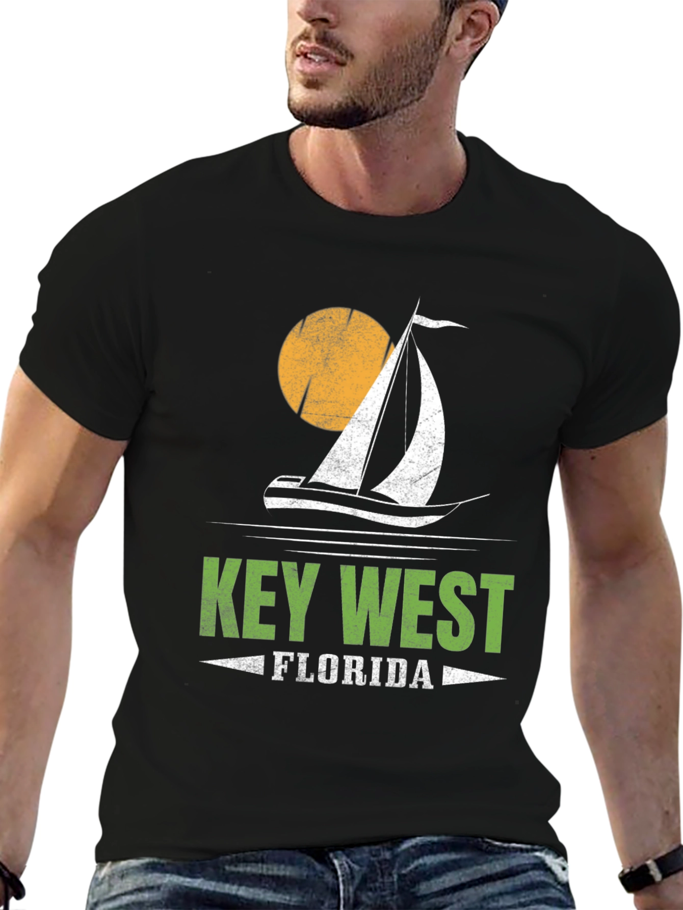 Key West Florida Sailboat Graphic T-Shirt