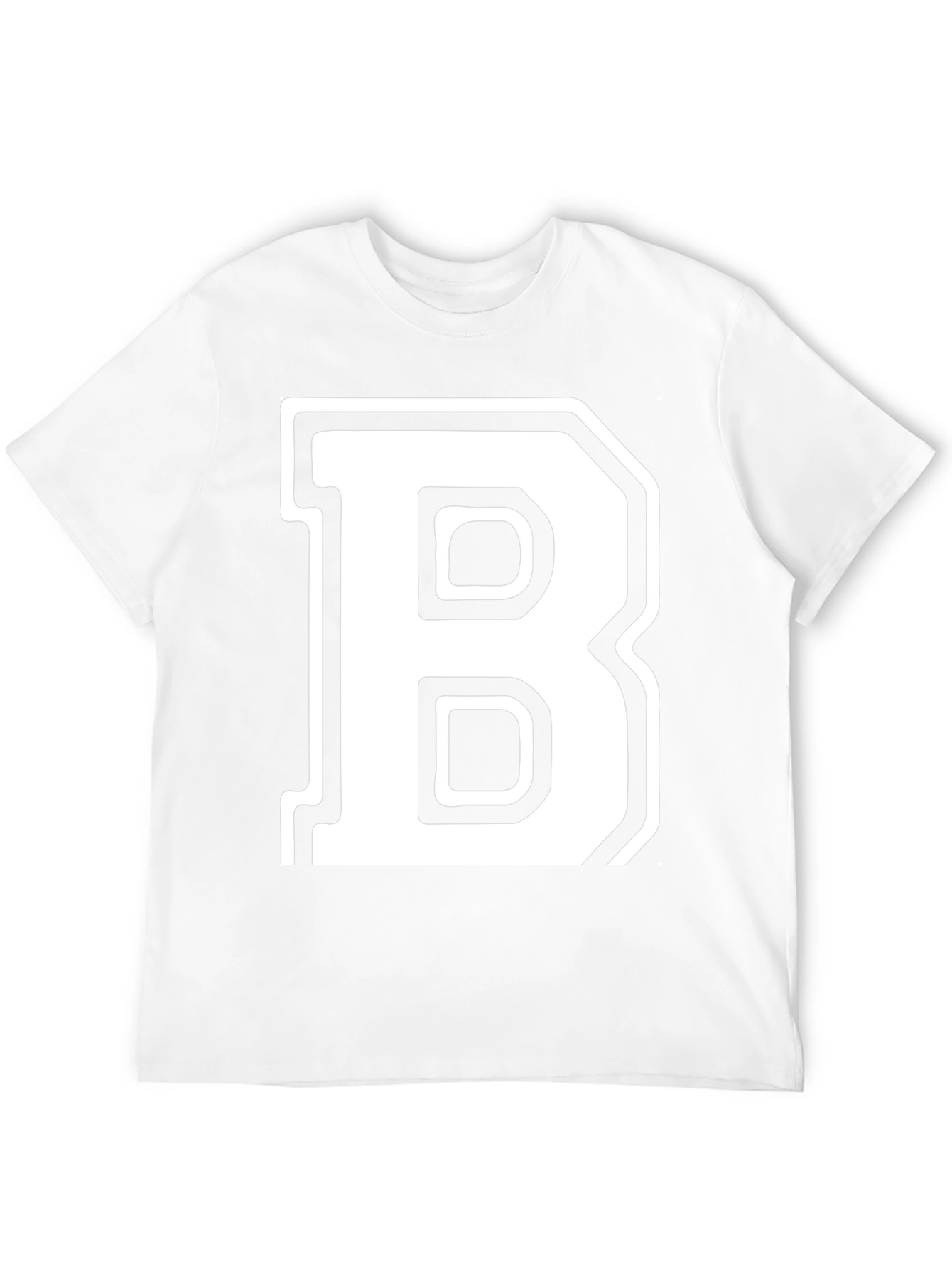 Bold Initial B Black T-Shirt - Classic Varsity Style