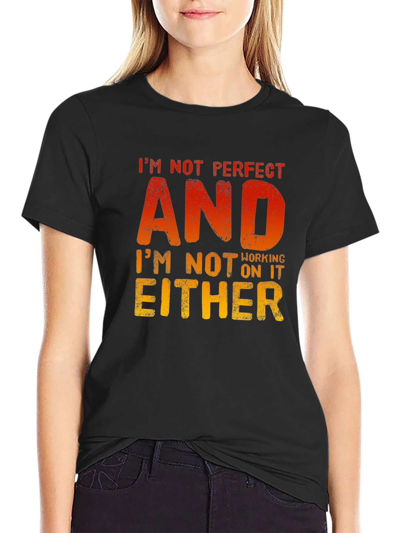 Funny Slogan T-Shirt - Im Not Perfect