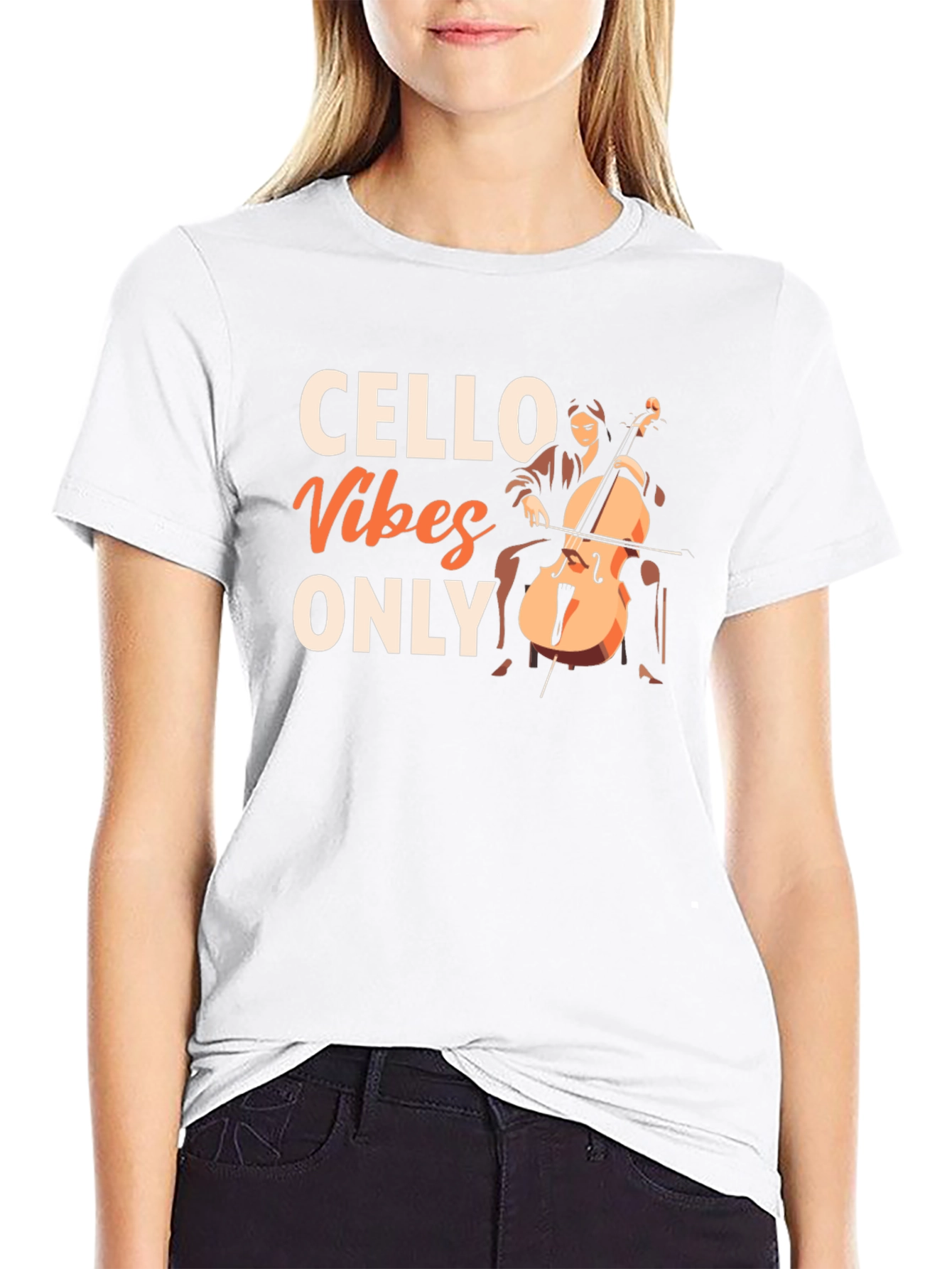 Cello Vibes Only Graphic Tee - Music Lovers T-Shirt