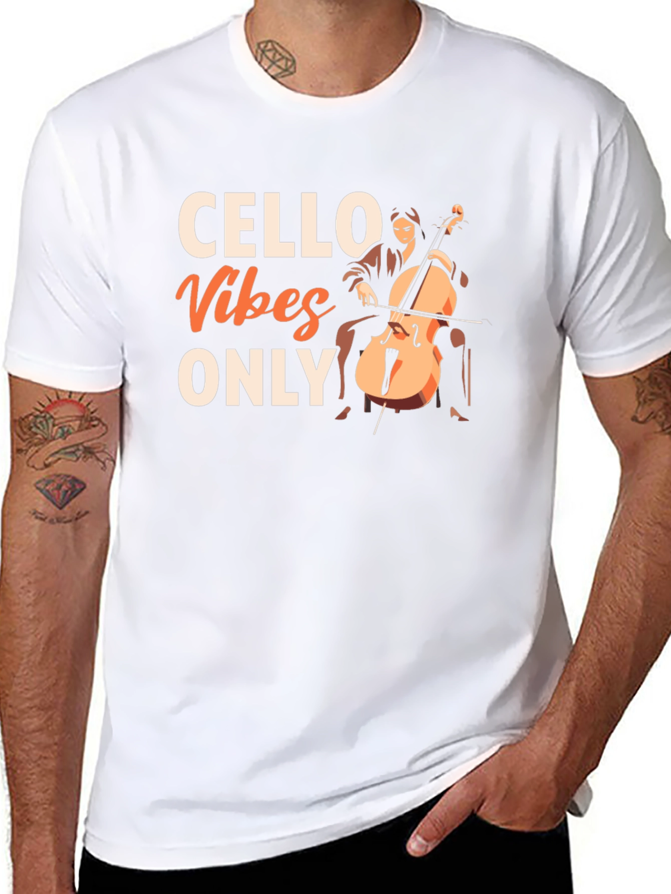 Cello Vibes Only Graphic Tee - Music Lovers T-Shirt