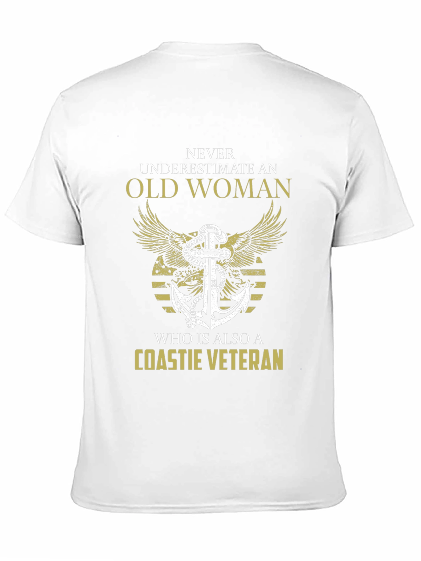 Coastie Veteran Old Woman Graphic T-Shirt