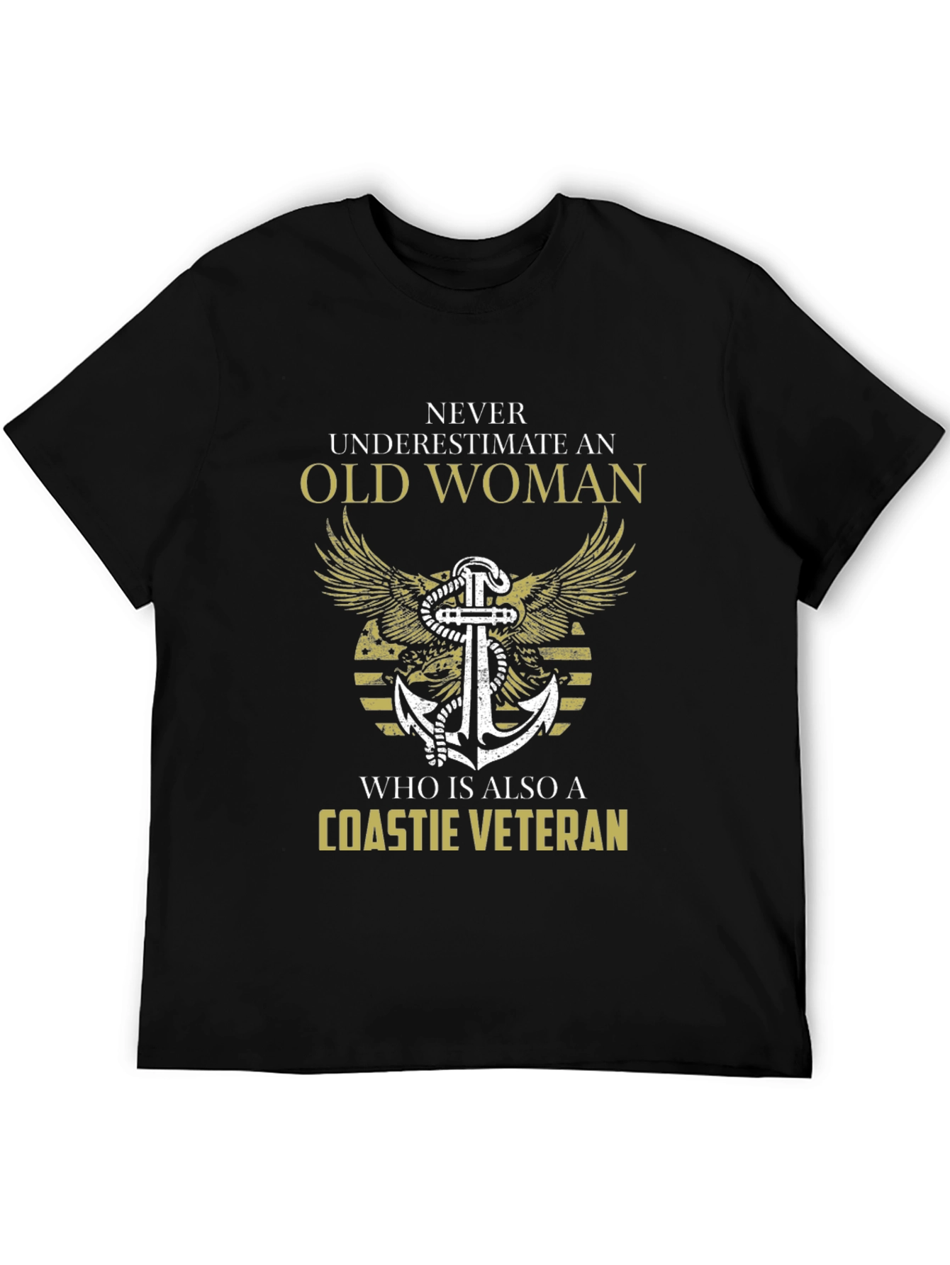 Coastie Veteran Old Woman Graphic T-Shirt