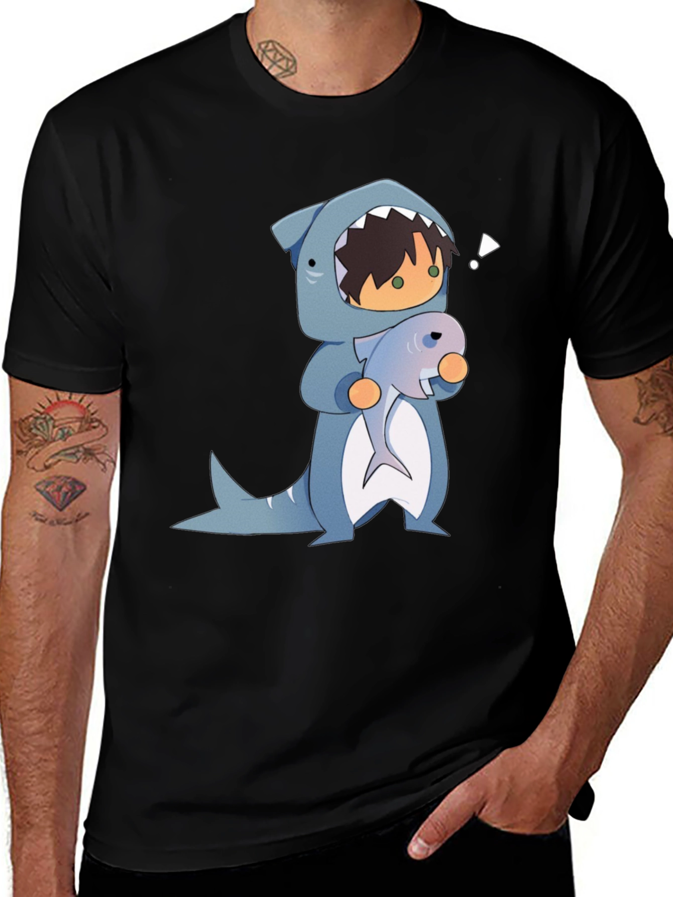 Shark Costume Boys Black T-Shirt