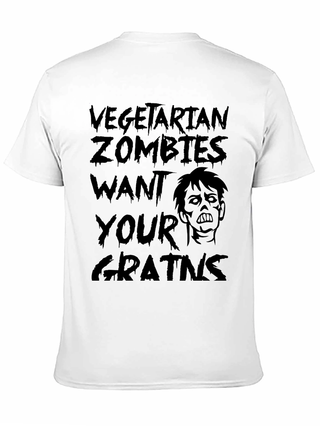 Vegetarian Zombies Want Your Grains Black T-Shirt