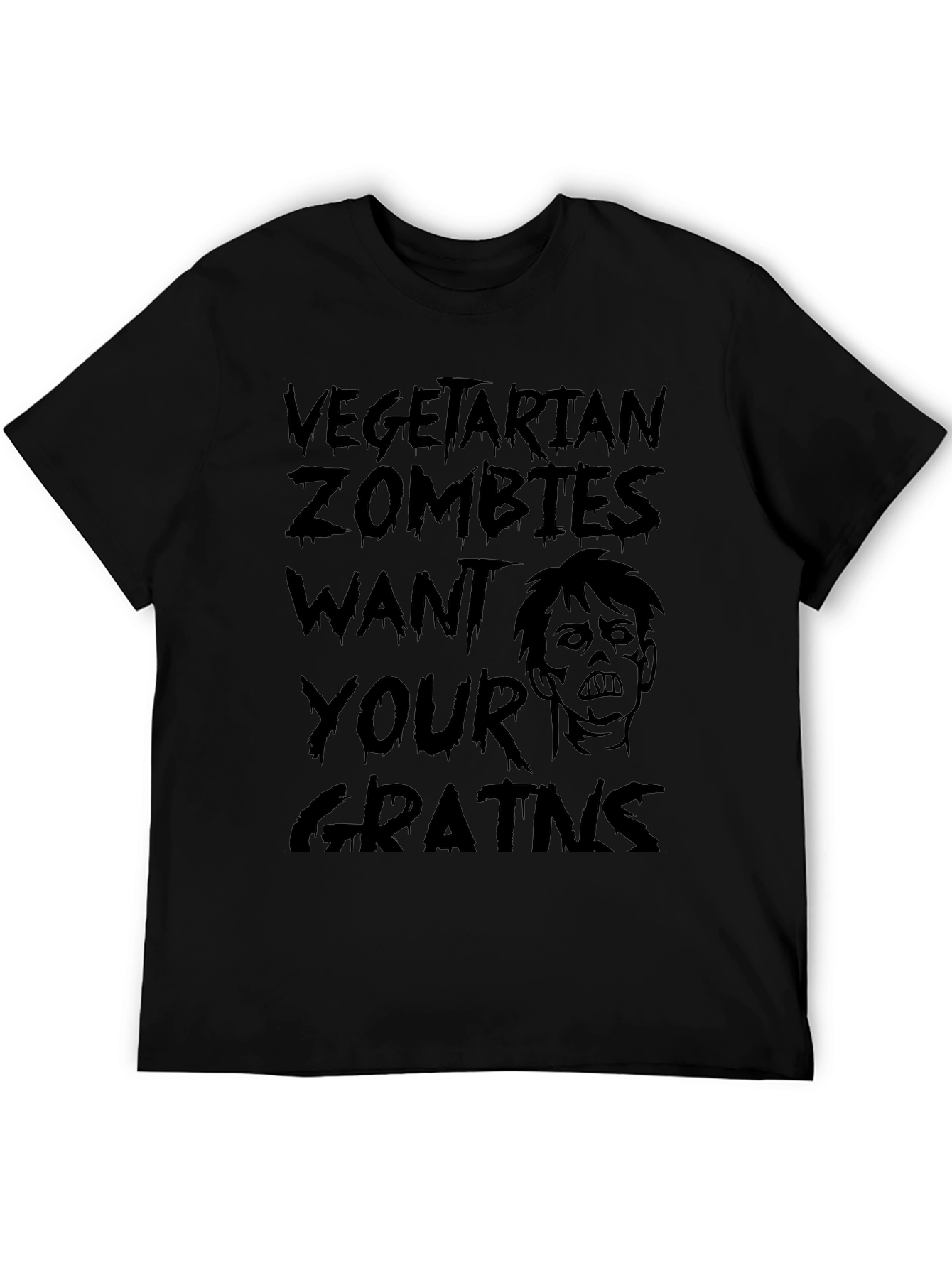 Vegetarian Zombies Want Your Grains Black T-Shirt