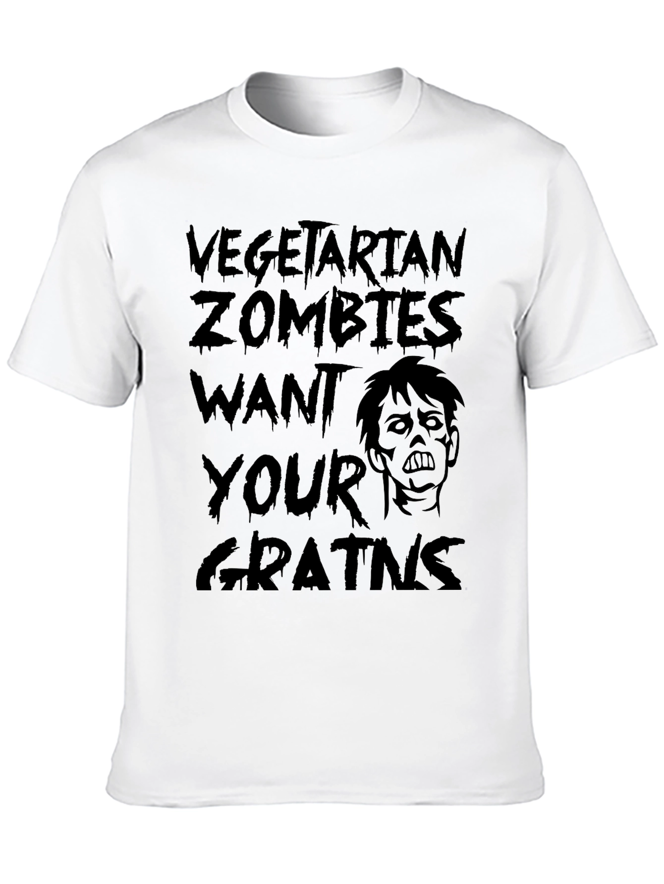 Vegetarian Zombies Want Your Grains Black T-Shirt