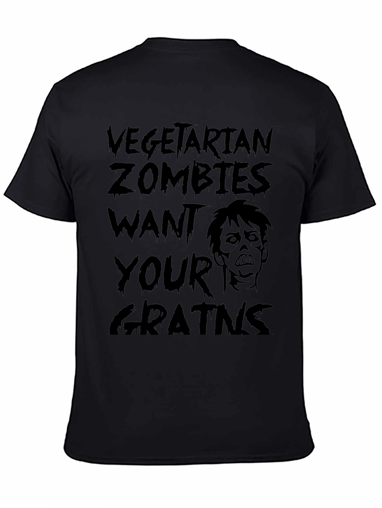 Vegetarian Zombies Want Your Grains Black T-Shirt
