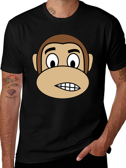 Funny Monkey Graphic Tee - Black Short Sleeve T-Shirt