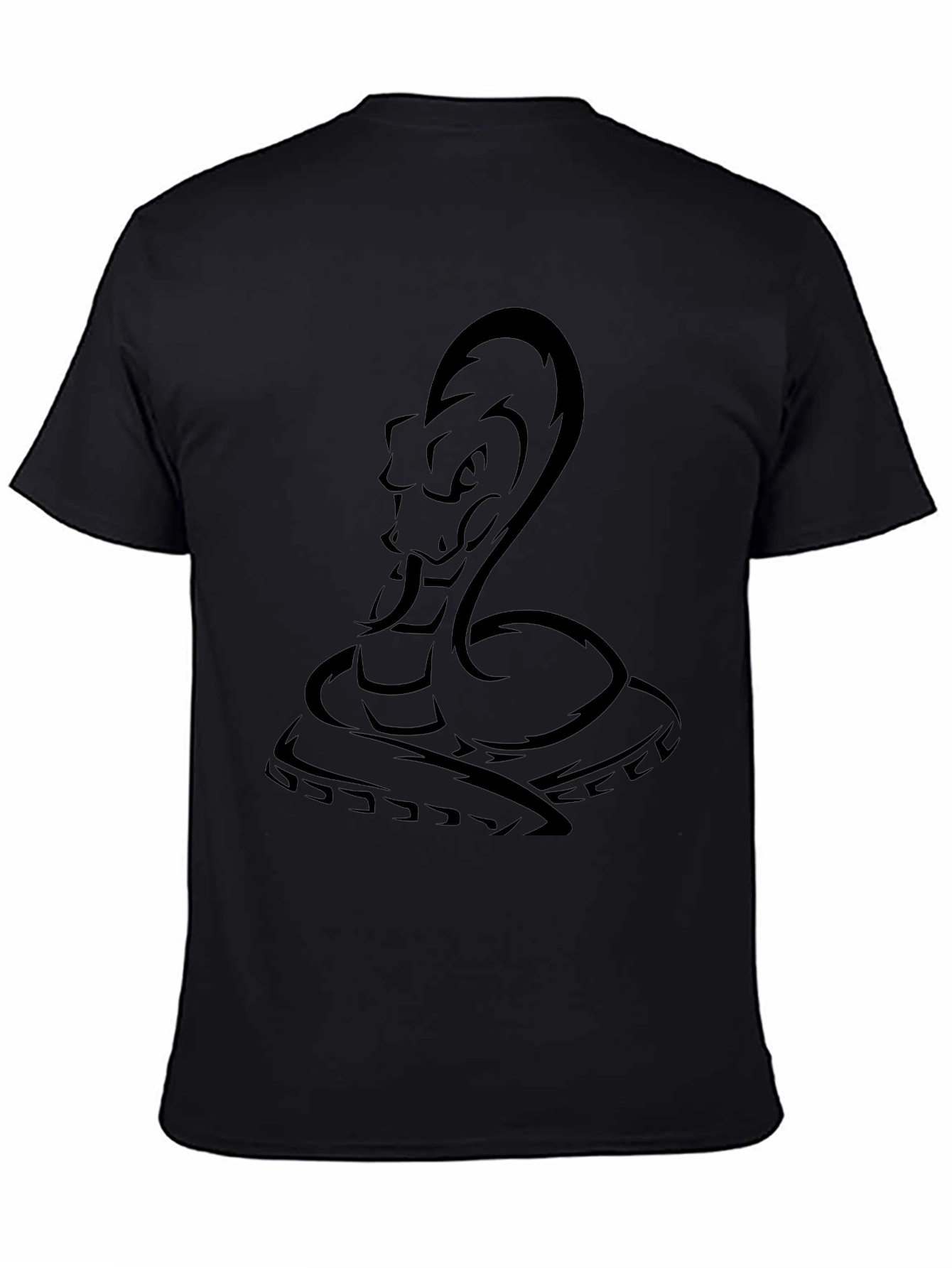 Mens Black Cobra Snake Graphic T-Shirt