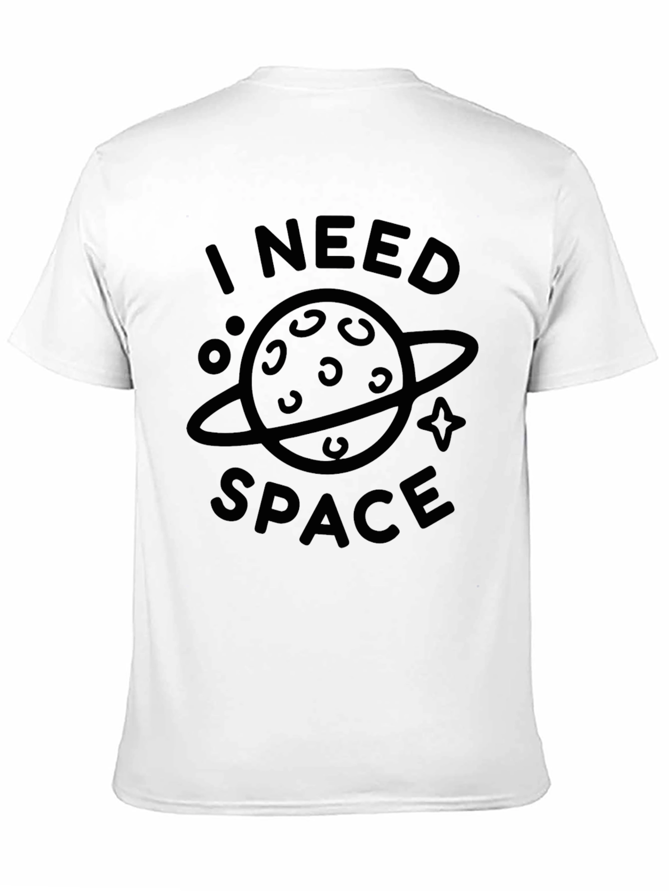 I Need Space Graphic T-Shirt - Black Casual Tee