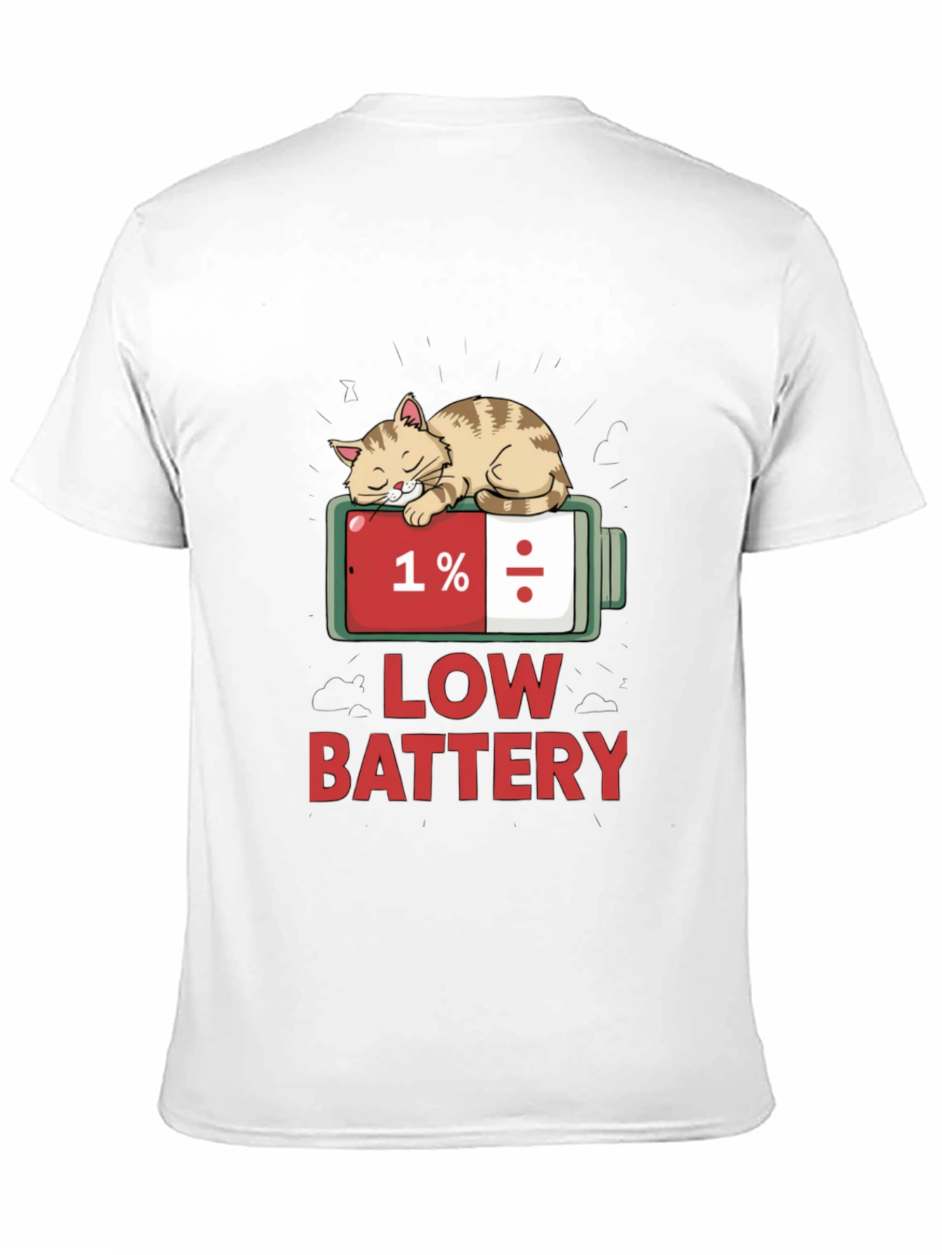 Low Battery Cat T-Shirt - Funny Sleepy Cat Tee