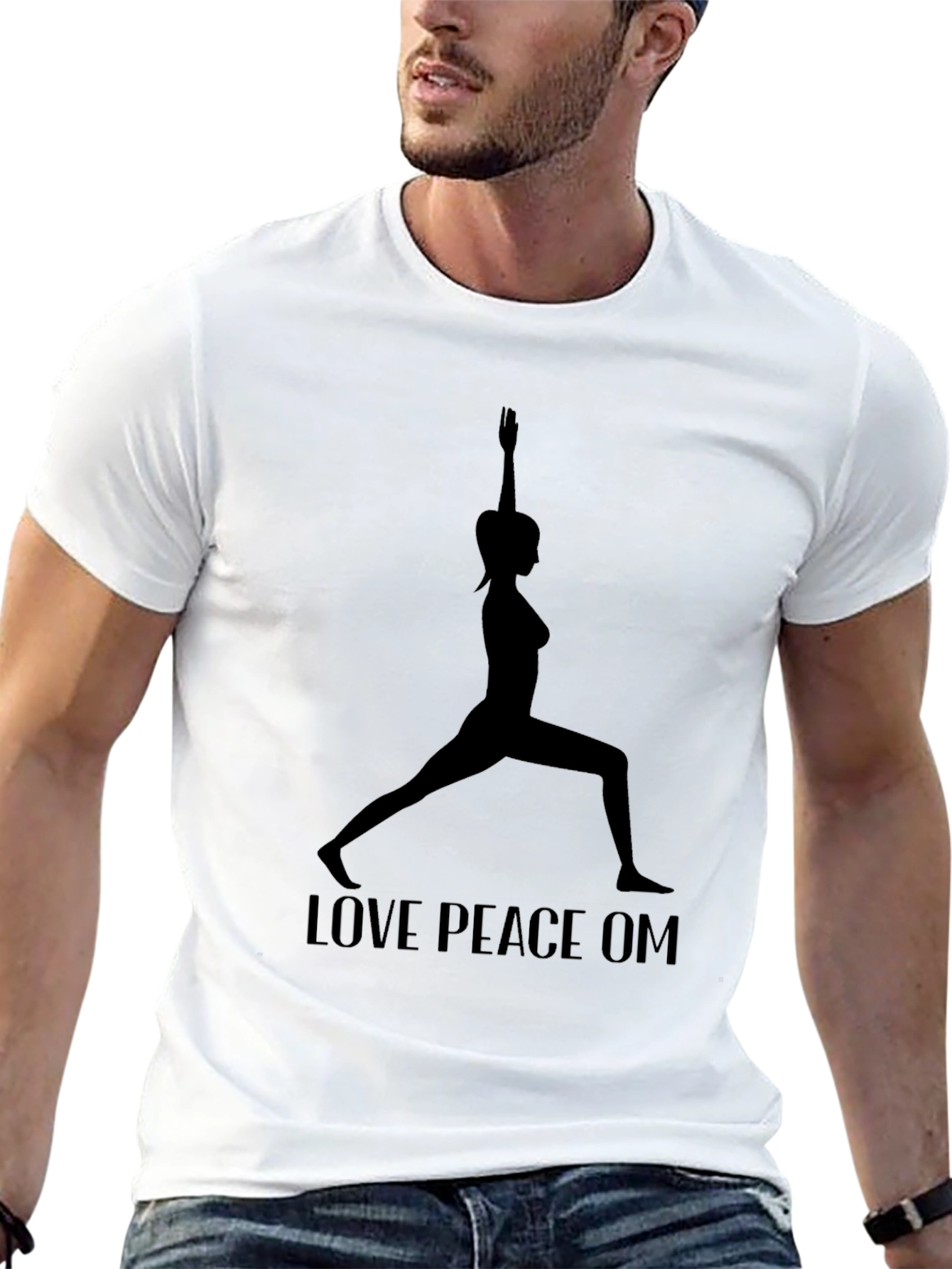 Yoga Silhouette T-Shirt - Love Peace Om
