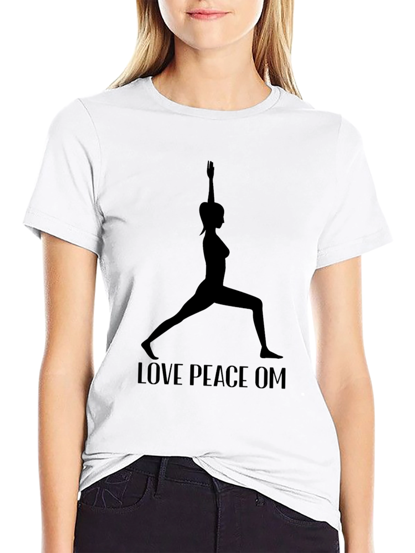 Yoga Silhouette T-Shirt - Love Peace Om