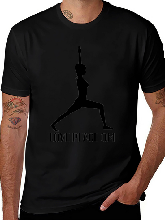 Yoga Silhouette T-Shirt - Love Peace Om